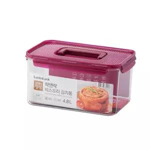 락앤락 비스프리 김치통 직사각 손잡이 밀폐용기 쌀용기 4.8L