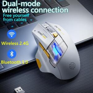 Inphic A9 Explorer 무선 게임용 마우스 500mA 배터리 레벨 디스플레이 인체 공학 PC 노트북 용 Bluetooth