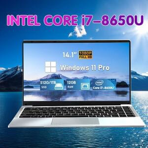 2026년형 새 사무용 노트북 i7 인텔 코어 i7-8650U 윈도우 11 프로 12GB 램 1TB/2TB SSD 4K HD 노트북 학습