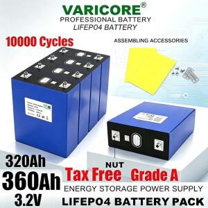 3.2V 320Ah Lifepo4 배터리 리튬인산철 10000사이클 12v 24v 골프 카트 여행용 태양광 캠핑카 면세