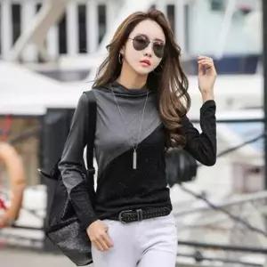 F96611 2컬러 펄 사선 대칭 목티 폴라티 폴라 반목