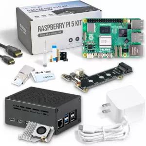 라즈베리 파이 5 8GB PCIe M.2 NVMe - 세트 메탈 케이스 액티브 쿨러 SSD 보드 공식 USB-C 27W 전원 공급