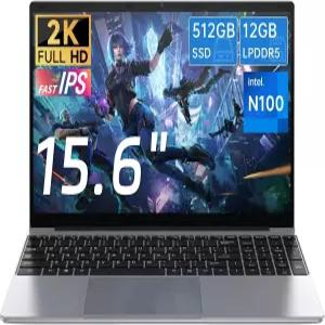 게준 15.6인치 노트북 12번째 앨더 레이크 N100 터보 3.4GHz 프로세서 12GB RAM SSD 2K FHD IPS 2.4G/5G