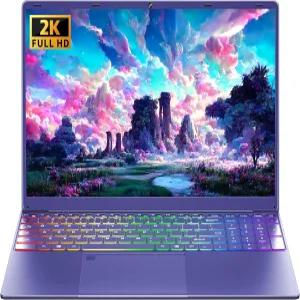 Nmybwo 16인치 보라색 노트북 컴퓨터 12G LPDDR5 RAM 256GB NVMe SSD Alder Lake N95 CPU 2K FHD(1920 *