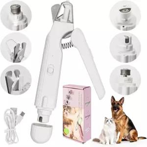 Deisunpet 2-in-1 LED 고양이·개용 발톱깎이 및 연삭기 조명 포함 충전식 반려동물 트리머 보호 가드 퀵
