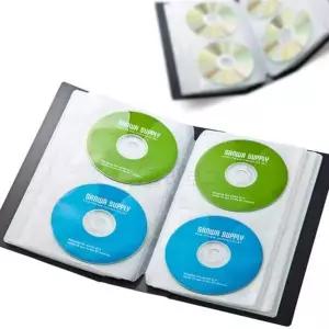 [제이큐]산와서플라이 파일형 CD DVD 케이스 96매 블랙 CD앨범 CD보관함 파일케