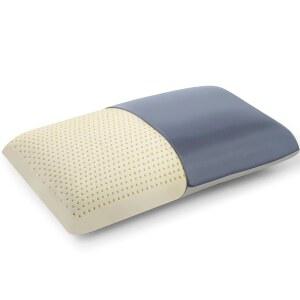 Riwfaty Firm Talalay 라텍스 베개, 쿨링 아이스 실크 커버, 목 를 위한 Oeko-TEX 인증 지지형 침대 하이 밀도 및 옆으로 누워 자는 사람을 비평평형 (1, 스탠다드 (로우 프로파일))