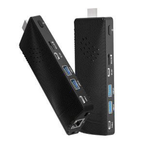 팬리스 미니 PC 스틱 윈도우 11 프로, 셀러론 J4105 8GB RAM 128GB eMMC 데스크톱 컴퓨터 스틱, 4K 지원 HDMI, RJ45 기가비트 이더넷, 산업용 WiFi 5 지원, IoT 미디어 비즈니스 오피스 디지털 사이니지용
