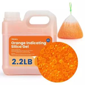 오렌지 실리카겔 건조제 1kg 재사용 가능 색상표시 비즈