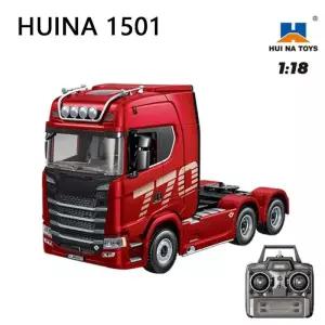 RC카 HUINA 1501 770S 합금 트랙터 19CH RC 트럭 118 24G 무선 조종 엔지니어링 트레일러 라이트 사운드