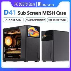 Jonsbo Pinecone D41 케이스 메쉬 보조 화면 ATX MATX 반투명 지원 전원 360 콜드 배기 서브 스크린 섀시