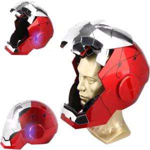 언맨 MK5 실버 모터 구동 코스프레 헬멧 음성 터치 및 리모컨 제어 듀얼 컬러 LED 눈 동기화된 사운드 효과
