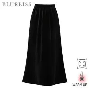 블루레이스 융기모 벨벳 A라인 롱스커트_BI5W1SK8211