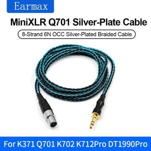 AKG Q701 K240S K712 DT1770PRO 8가닥 단결정 은도금 블루 블랙 3핀 미니 XLR 헤드폰 케이블