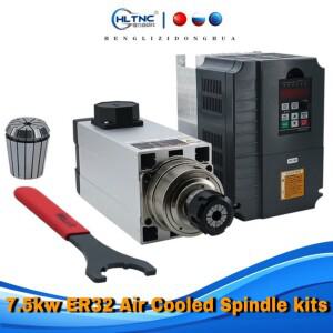 공랭식 스핀들 모터, 사각형 세라믹 볼 베어링 0.01mm 정확도, 7.5kw HY YL VFD, ER32, 220v, 380v, 신제품