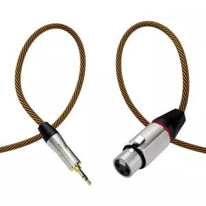 LuccLinc 언밸런스드 XLR to 3.5mm TRS 오디오 케이블 카메라 및 노트북용 마이크 어댑터 리드 - 암 커넥터