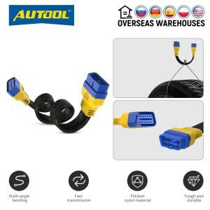 AUTOOL 자동차 OBD2 II 익스텐션 암수 케이블 커넥터 어댑터, 이지다이그 THINKDIAG THINKDRIVER ELM327 30