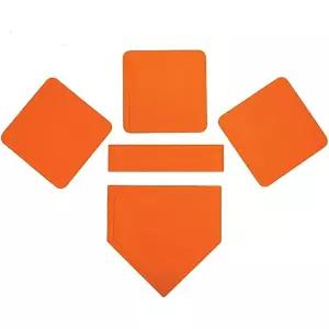 5개 세트 Orange 티볼 베이스 뒷마 및 소프트볼 위한 연습용 고무 야구 킥볼