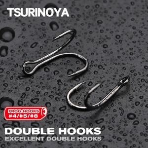 TSURINOYA 더블 후크 개구리 바다 미끼 날카로운 낚시 고탄소강 4   5 8  20 개  40 개