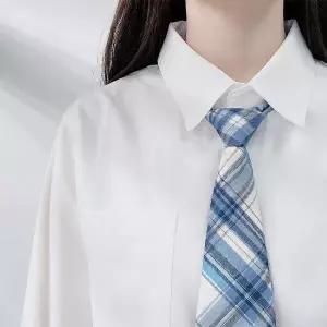 사선 체크 숏 교복 넥타이 4color 포인트 아이템