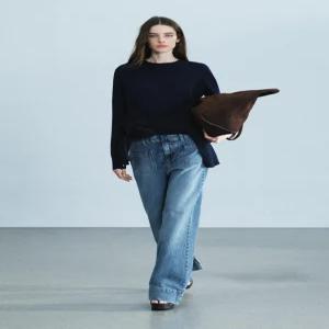 ZARA JEANS ZW COLLECTION FLARE TIRO ALTO BOLSILLOS - 블루 6840/261/400