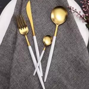스터닝팩토리 화이트골드 스테인리스 양식기 디너 커트러리 양식기 6인 선물세트 스텐 디너 커트러리
