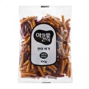 아침애 강아지 간식 연어버거 100g 반려견 트릿 사료 수제식 간식류