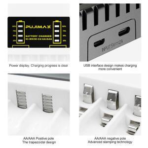 4슬롯 배터리 충A/AAA Ni-MH/Ni-Cd LED 표시기 있는 스마트  충전형