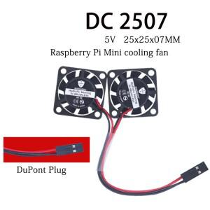 냉각 선풍기 오일 베어링 UAV CPU 라즈베리 파이 미니 DC 5V 0.11A 2507 25x25x07mm, 8500RPM, 2 핀,