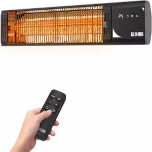 파티오 1500W 3초 급속 난방 IP65 방수 4가지 열 수준 24시간 타이머 및 메모리 기능 뒷마당 차고 데크