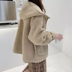 여성 뽀글이 후드 자켓 겨울 덤블 루즈핏 양털 오버핏 아우터(SS-143)