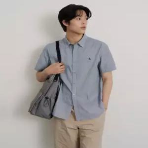 [국내정품] 빈폴 BEANPOLE 시어서커 마이크로 깅엄 반소매 셔츠 네이비 BC6465C42R