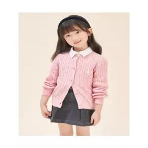 [국내정품] 빈폴 BEANPOLE [Essential] 여아 면 케이블 카디건 라이트 핑크 (BI585AGE1Y) BI585AGE1Y