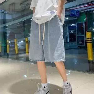 [라일리의류] Rly 버뮤다 반바지 남녀공용 데님 밴딩 팬츠 5부 바