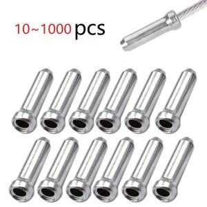 10-1000pcs 자전거 케이블 엔드 피팅 알루미늄 합금 캡 브레이크 디레일러 시프터 크림프 팁 사이클링 부