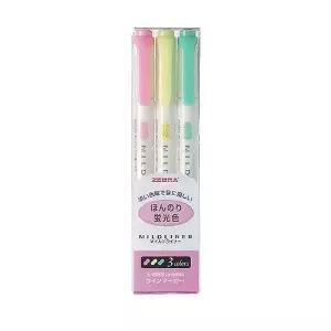 (ZEBRA) 마일드라이너 형광펜 3색 Mild Liner 제브라