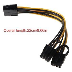 CPU 8 핀-더블 PCI-E 핀 (6P + 2P) 분배기 케이블, 전원 공급 장치 코드 25cm