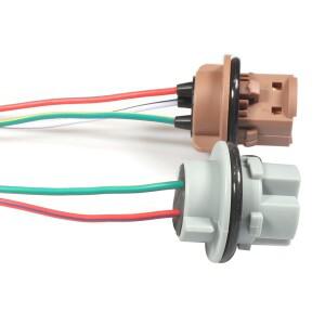 NHAUTP 2Pcs T20 7443 소켓 어댑터 W21/5W LED 연결 배선 홀더 자동차 브레이크 라이트 역방향 램프베이스