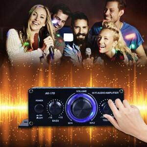 AK-170 미니 하이파이 오디오 파워 앰프 200W200W 2채널 듀얼 RCA 입력 지원