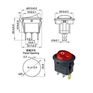 4Pcs 12V/220V Led 스위치 10A 12V 전등 전원 자동차 단추 조명 ON/OFF 3pin 라운드 로커 KCD1