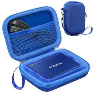 삼성호환 T7 / 터치용 라크도 하드 캐리 케이스 휴대용 SSD 외장 SSD 500GB 1TB 2TB 4TB USB 3.2 GEN 2 EVA 충격 방지 스토리지 여행용 가방 블루