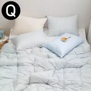 패드세트 퀸 Q 이불 블루 패드 화이트