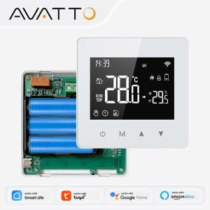 자동온도조절기 AVATTO WIFIZIGBEE 스마트 온도 조절기 가스 수성 보일러 저전력 ALEXA GOOGLE ALICE용 HOME 배터리