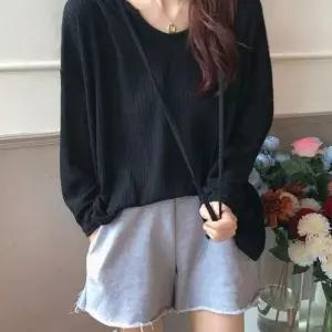 루즈핏 후드 간절기 얇은 트임 여자 후드티 와플 LWFLNMFH 긴팔 2색