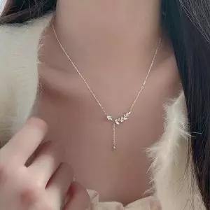 나뭇잎 체인 써지컬 JWE4ABB6 목걸이 패션목걸이