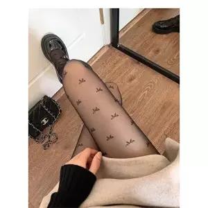 [셀러허브 1]스타킹 무늬 리본 발레코어 무대 블랙 시스루 공연 봄 가을 레이어드 팬티스타킹 (37452810)