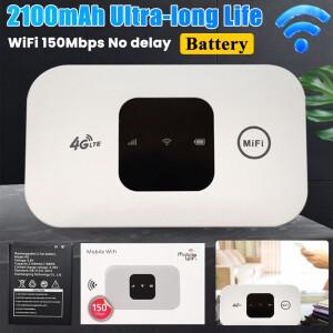 휴대용 4G LTE 모바일 핫스팟 라우터 SIM 카드 슬롯 150Mbps 2100mAh 배터리 포켓 와이파이 (여행, 가정,