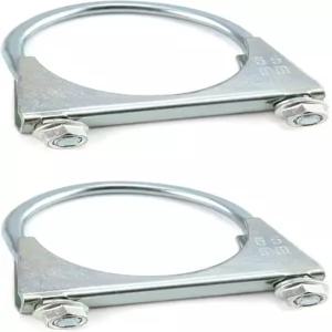 QWORK U-볼트 머플러 팁 배기 후크 2-1/2인치 OD 2Pcs 스테인리스 스틸 범용 소음기 클립