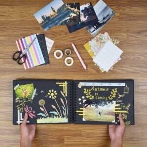 1PC 사진 앨범 스크랩북 종이 DIY 공예 결혼 기념일 선물을위한 그림 메모리 책