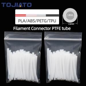 20-80pcs 3d 프린터 액세서리 1.75MM 필라멘트 용접기 커넥터 조이너 PTFE 튜브 필라멘트 스플라이서 필라